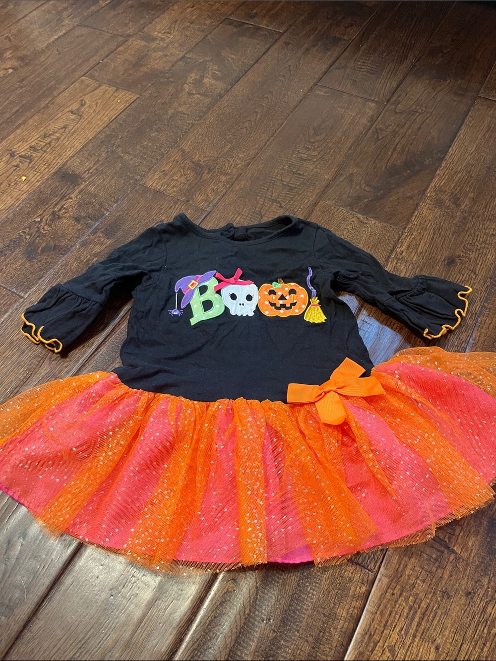 Halloween 'Boo' Black & Orange Tutu Dress for Kids